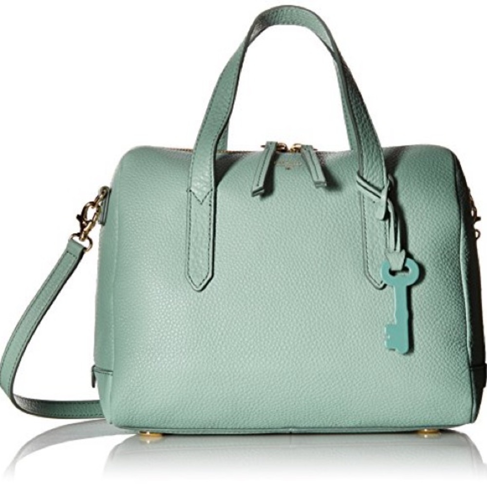 Fossil Mint Green Leather Satchel
